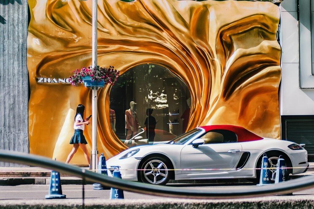 white and red coupe